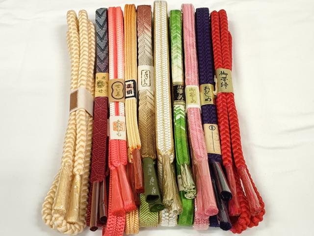 平和屋着物●和装小物 帯締め10本セット 礼装用 組紐 笹浪組 金糸 逸品 未使用 DABD7119zzz