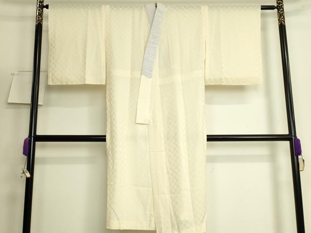 長閑やかさ屋御召しもの＊夏物 長襦袢 市松紋紗 絹洗衣 しどり 半衿刺しゅう ビース やまと誂製 反端付き添い人 珠玉 DZAB5798kh6