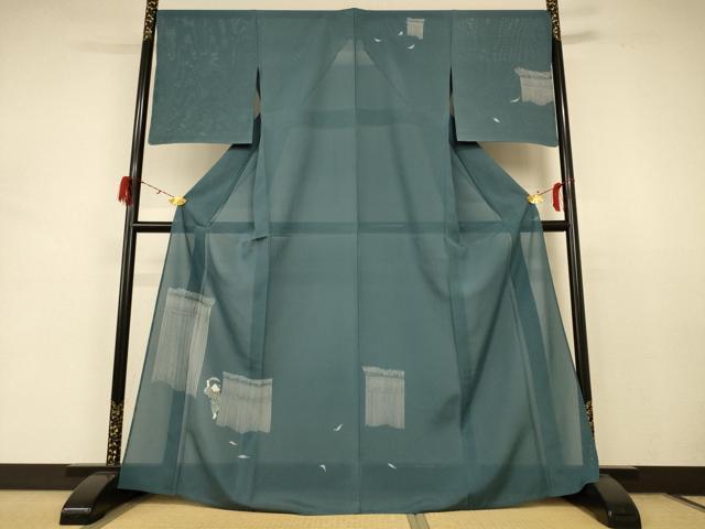 長閑やかさ屋御召しもの＊夏物 短い訪問着 絽 小わっぱ 正絹 珠玉 未当て嵌める AABD4542jd