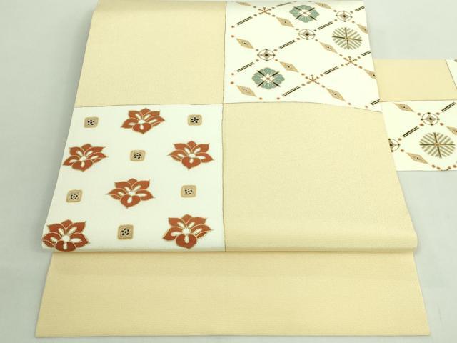 長閑やかさ屋お召しもの●御前上等 九寸名古屋帯 花菱文 金彩 珠玉 DZAB1778kh6