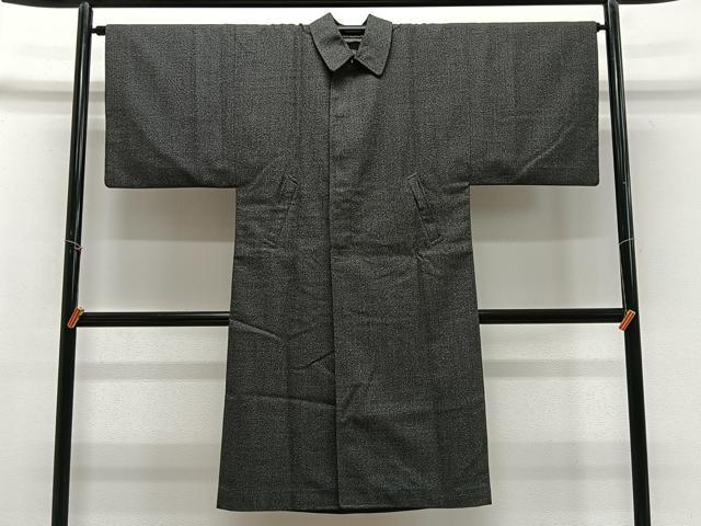 長閑やかさ屋御召しもの∞成人男性 和装厚地の外套 厚地の外套 縞 ロング丈 CABE5128ua
