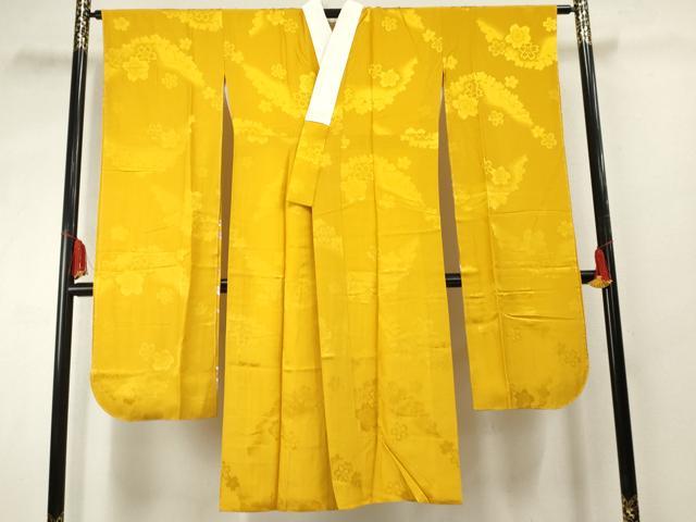 平和屋着物●振袖用長襦袢　袷　舞花地紋　黄金色　正絹　逸品　未使用　AABF2980cs｜平和屋
