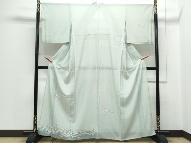 長閑やかさ屋御召しもの＊夏物 短い訪問着 変わり絽 花籠文 正絹 珠玉 CABH3933th