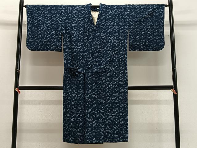 平和屋着物∞道中着 紬地 抽象文 ロング丈 正絹 逸品 CABG3689ua|平和屋