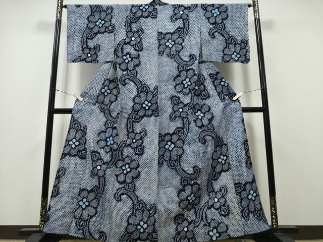 平和屋着物&there4;夏物 浴衣 有松鳴海絞り 花唐草文 綿 逸品 CABA0406ng｜平和屋