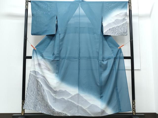 長閑やかさ屋御召しもの＊夏物 短い訪問着 絽 遠山文 正絹 珠玉 CABH3963th
