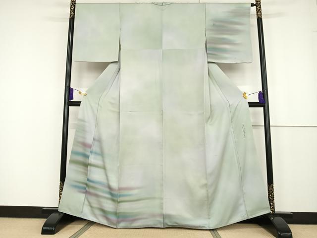 平和屋着物○染色作家 斉藤三才 小紋 霞文 暈し染め 正絹 逸品