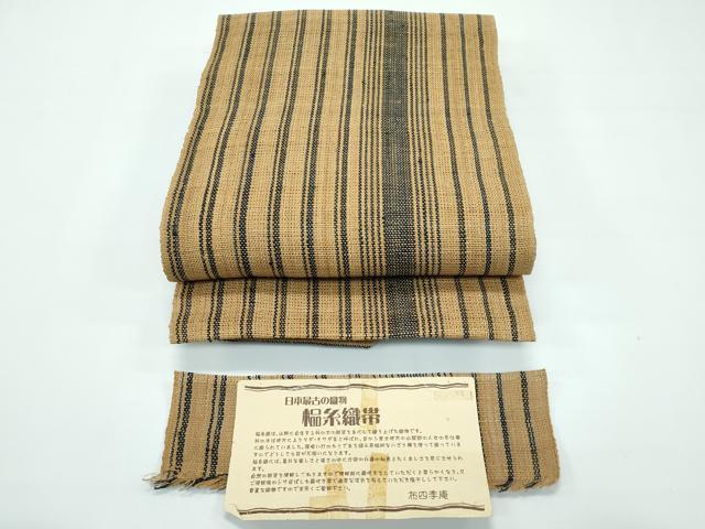 長閑やかさ屋中央局■御前上等 夏物 古代原始布 科布 \u0026amp;#27008;木織帯 八寸名古屋帯 布四季庵 抜け道 証紙付き添い人 珠玉 CZAA3446s5
