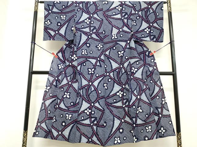 平和屋着物∴夏物 浴衣 有松鳴海絞り 舞花文 綿 逸品 DABD2853cd