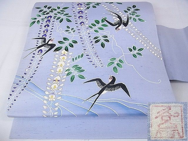 楽天市場】平和屋本店□超希少 東京友禅 久呂田明功 九寸名古屋帯 燕  