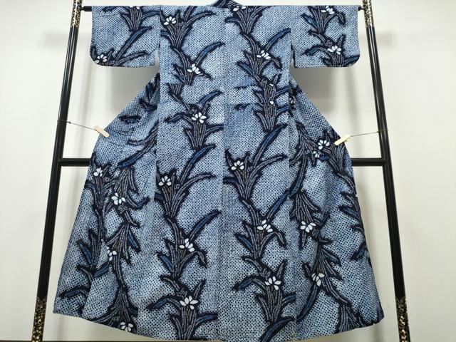 平和屋着物∴夏物 浴衣 有松鳴海絞り 蘭 綿 逸品 CABA0407ng