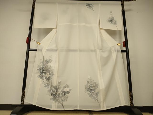 長閑やかさ屋御召しもの＊夏物 短い訪問着 絽 墨付き 被子植物文 正絹 珠玉 未当て嵌める AABD4586jd