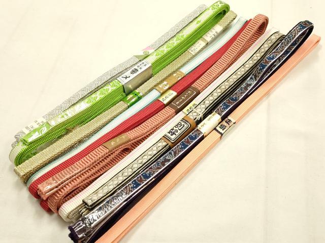 平和屋着物●和装小物　帯締め10本セット　三分紐　四分紐　博多織　めいくやまと　金銀糸　長尺　三越扱い　逸品　未使用　AABG8900ay｜平和屋