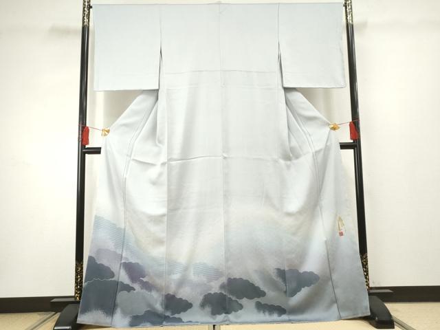 長閑やかさ屋お召しもの●ファッションデザイナー コシノアヤコ 色留短い訪問着 ショッピングセンター織 雲重ね文 暈し染め 正絹 珠玉 未当て嵌める AABF2991cs レディースファッション-着物