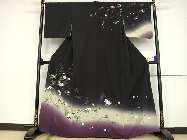 楽天市場】平和屋着物○訪問着 夜桜 黒地 金彩 正絹 逸品 AAAT3004np