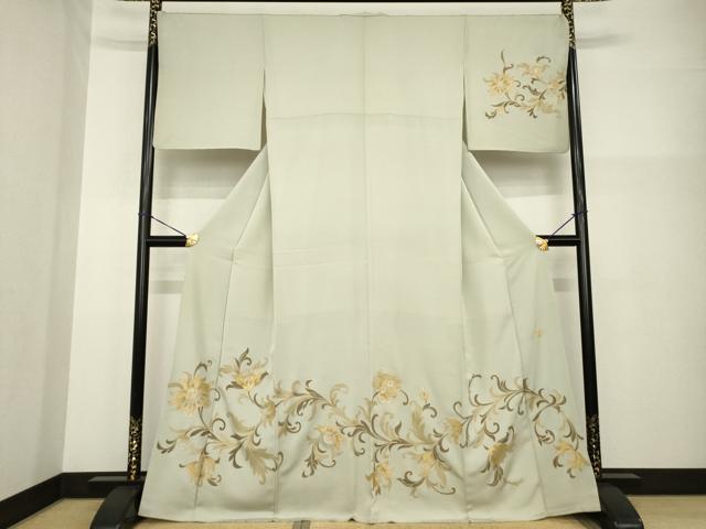 平和屋着物●ジャパンオートクチュール　渡辺雪三郎　訪問着　花唐草文　金彩　正絹　逸品　AABG2653ck｜平和屋