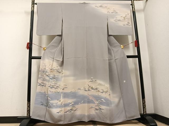 長閑やかさ屋御召しもの●京友禅の万物の霊長国宝 上野為二 短い訪問着 松竹梅見晴らし文 暈し染め 正絹 珠玉 AABI7383ph