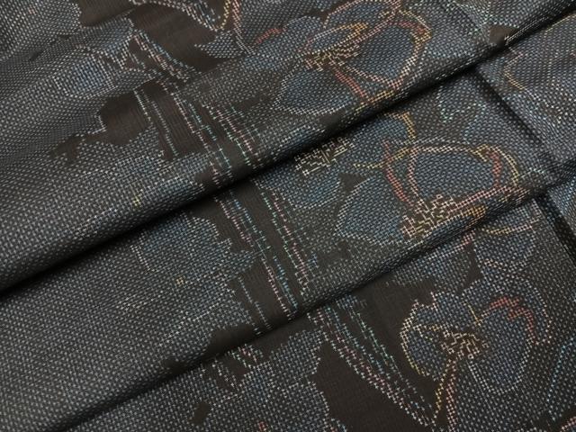 平和屋着物●本場大島紬　一元絣　草花間道　正絹　逸品　未使用　AABH0468ph｜平和屋