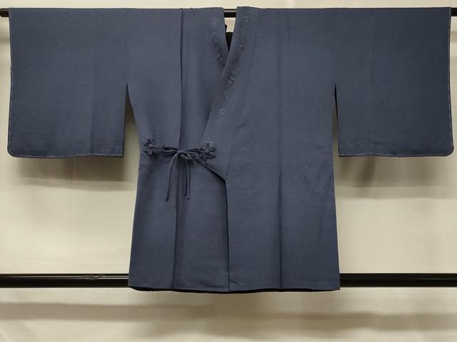 長閑やかさ屋御召しもの＃道中着 リヴァーシブル 霞文 藍鉄御納戸 黒地 正絹 珠玉 未当て嵌める CABD7932インチ