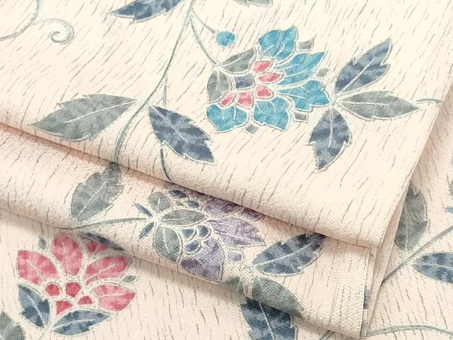 平和屋着物▽上質な小紋　単衣　蔦の葉花文　正絹　逸品　CABF6502ou｜平和屋 20,878円