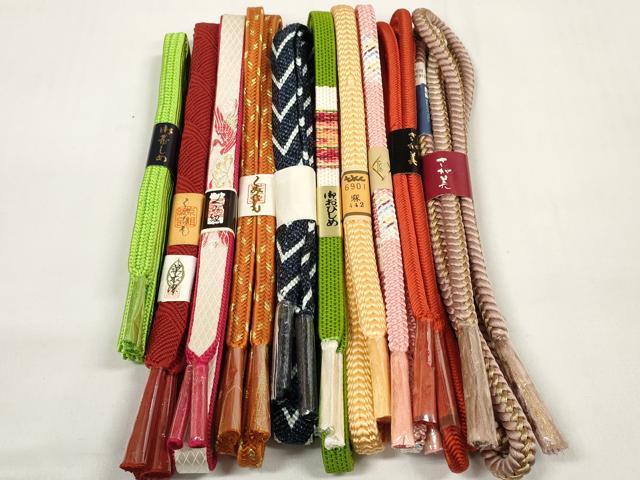 平和屋着物●和装小物 帯締め10本セット 組紐 草木染 笹浪組 奈良組 金糸 さが美扱い 逸品 未使用 DABC1203zzz