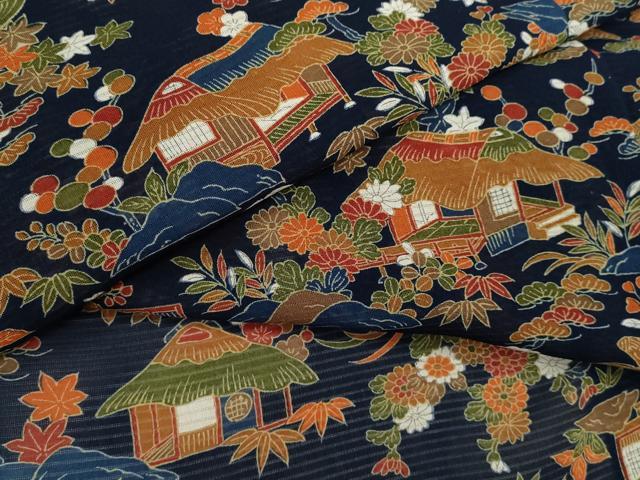 長閑やかさ屋御召しもの＊夏物 小紋 絽 松竹梅見晴らし文 正絹 珠玉 CABH7673ze