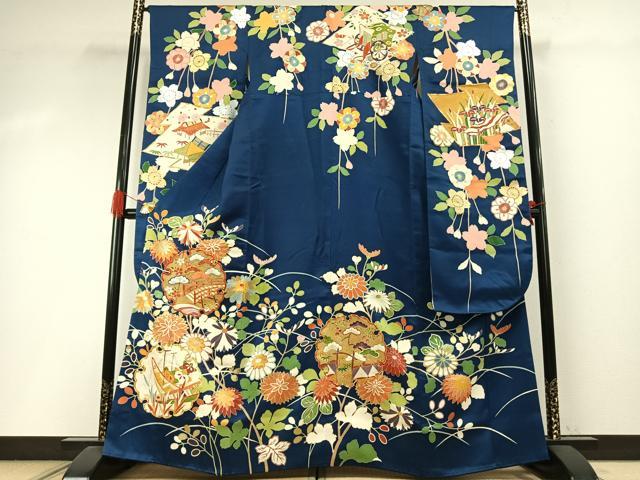 平和屋着物●創業460年・千總　振袖　友禅　駒刺繍　雪輪花文　金銀糸　金銀彩　正絹　逸品　AABI1816fy｜平和屋