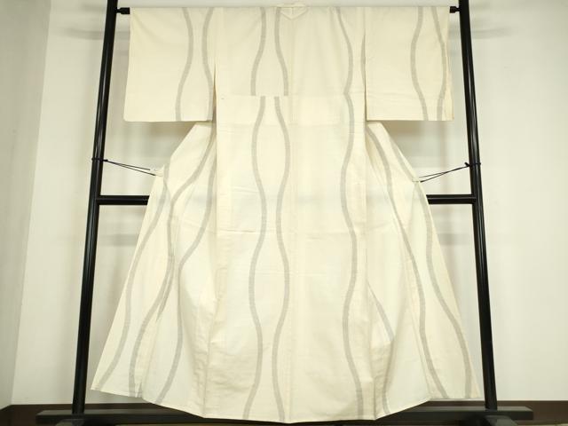 平和屋着物▽上質な紬 単衣 立涌文 正絹 逸品 DABE4522az|平和屋