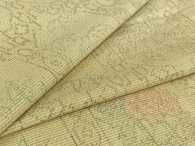 長閑やかさ屋御召しもの▽飛び切りな紬 単衣 亀甲花文 正絹 珠玉 AABI4659jh