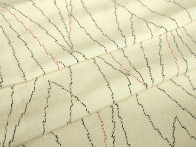 長閑やかさ屋御召しもの▽御膳上等な紬 単衣 舞葉文 正絹 珠玉 DABE4711az