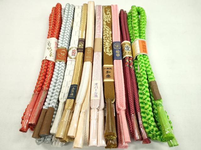 平和屋着物●和装小物 帯締め10本セット 高麗組 礼装用 丸組 金銀糸 逸品 未使用 CABF7265ju
