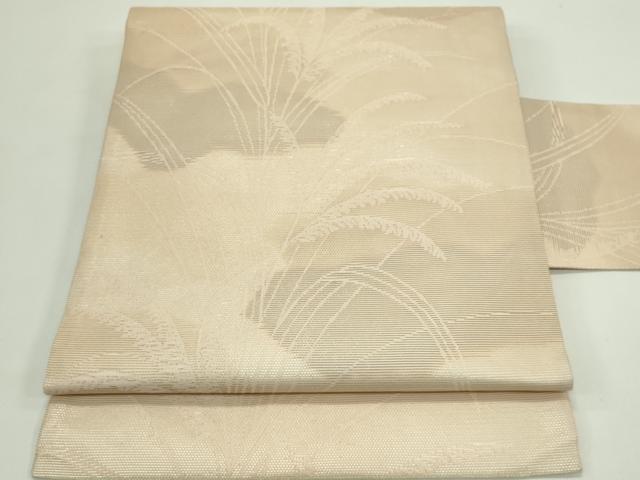 長閑やかさ屋御召しもの＊夏物 九寸名古屋帯 植物文 現ナマ糸 正絹 珠玉 CABG7408rv