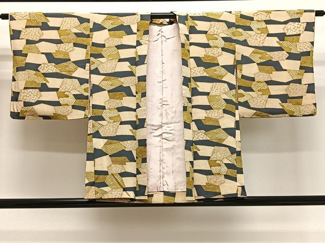長閑やかさ屋御召しもの＃羽織 切嵌花文 正絹 珠玉 CABG3842ua