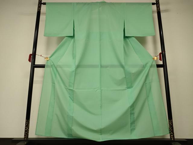 長閑やかさ屋御召しもの＊夏物 色無地 絽 翠色色 洗える御召しもの AABC1910jd