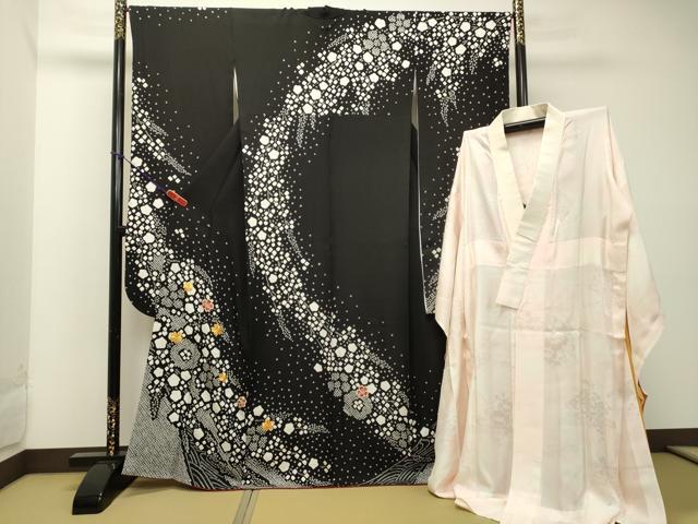 平和屋着物○豪華振袖・長襦袢(袷)セット 駒刺繍 舞桜 金彩 金通し