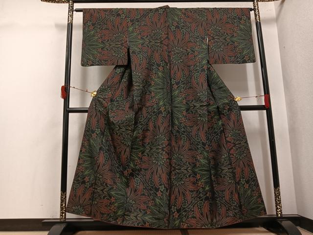 長閑やかさ屋御召しもの●発祥地大島紬 更紗文 正絹 珠玉 AABI7396ph