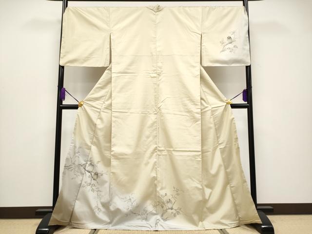 長閑やかさ屋御召しもの●飛び切り 短い訪問着 発祥地染大島紬 梟 浅黄色地 珠玉 CYAA4054s6