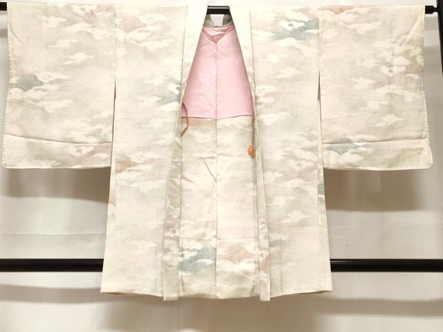 平和屋着物＃羽織　寿光織　霞文　銀糸　正絹　逸品　CABF3925ev｜平和屋