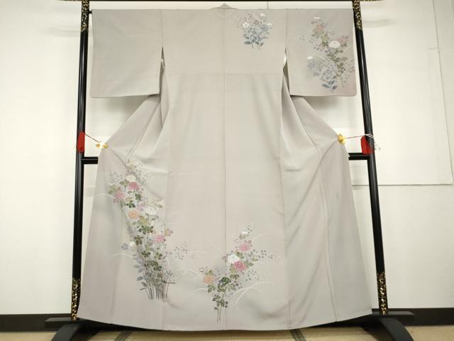 平和屋着物●訪問着　友禅　作家物　枝花文　正絹　逸品　AABG7821cs｜平和屋