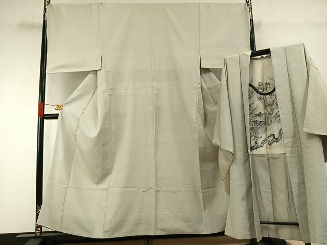 長閑やかさ屋御召しもの●成人男性 本塩沢 合奏団 110亀甲 総端っこ 正絹 珠玉 AABG4717fy