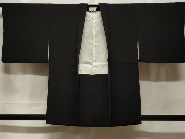 長閑やかさ屋御召しもの＃羽織 総刺しゅう 水流楓文 黒地 正絹 珠玉 CABF3935電子ボルト