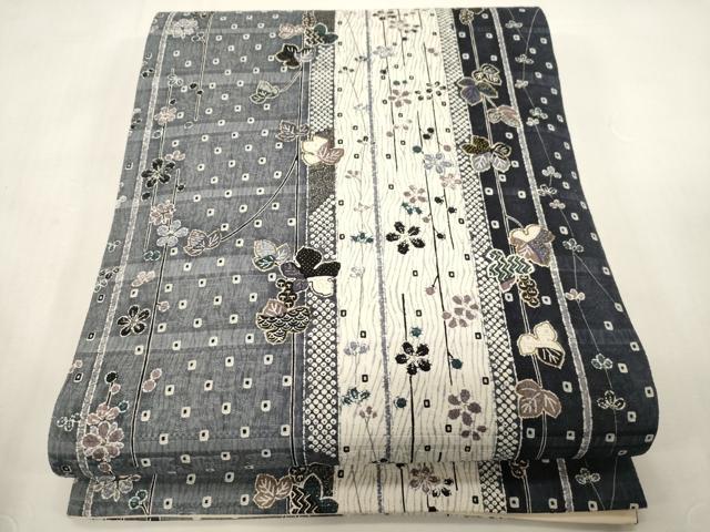 長閑やかさ屋御召しもの●全通柄袋帯 ふくれ織 グレープ蔦の葉藩花文 金彩 正絹 珠玉 CABF6368dy