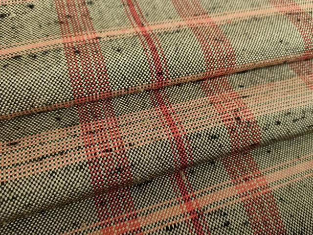 平和屋着物●ざざんざ織　伊兵衛織　単衣　格子　正絹　逸品　DABD1692ps｜平和屋