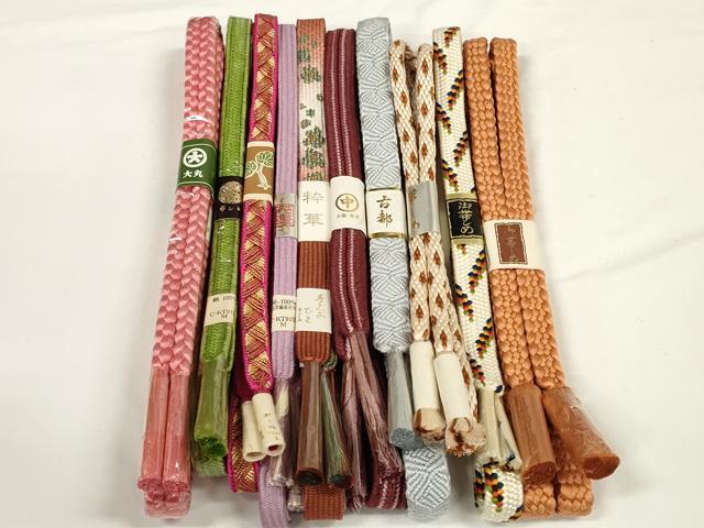 平和屋着物●和装小物 帯締め10本セット 組紐 高麗組 金糸 大丸扱い 逸品 未使用 DABD7120zzz