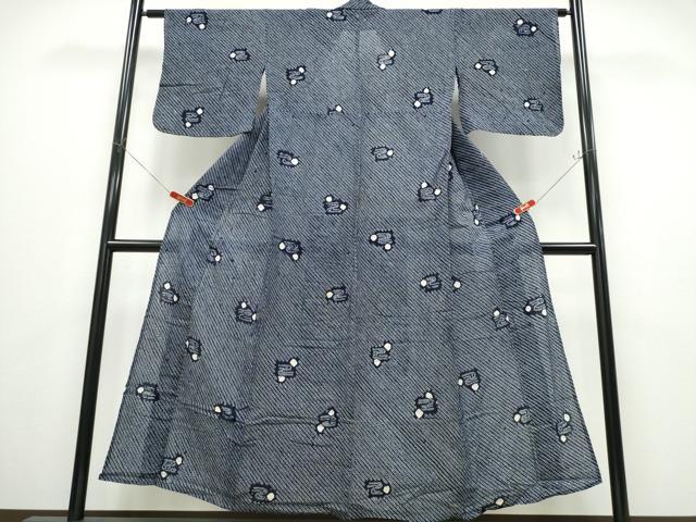 平和屋着物∴夏物 浴衣 有松鳴海絞り 吉祥文 綿 逸品 CABD2516ng