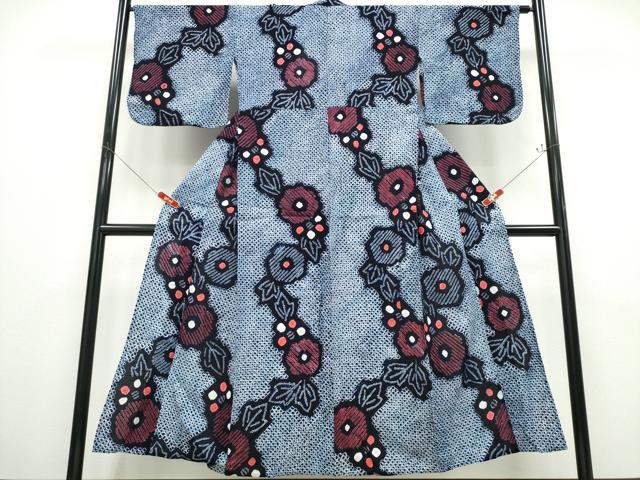 平和屋着物∴夏物 浴衣 有松鳴海絞り 舞菊文 綿 逸品 CABD2517ng