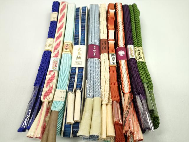 平和屋着物●和装小物 帯締め10本セット 冠組 本場大島紬 さが美扱い 逸品 未使用 CABF7384ju