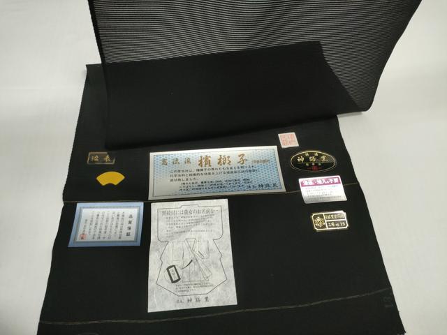 長閑やかさ屋御召しもの＊夏物 黒出どころ 黒布切れ 着尺 珠玉 駒絽 基本法染 檳榔子 神路黒 未当て嵌める DABD8836zzz
