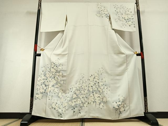 平和屋着物●訪問着 手描き 枝花文 暈し染め 正絹 逸品 AABI1506fy|平和屋
