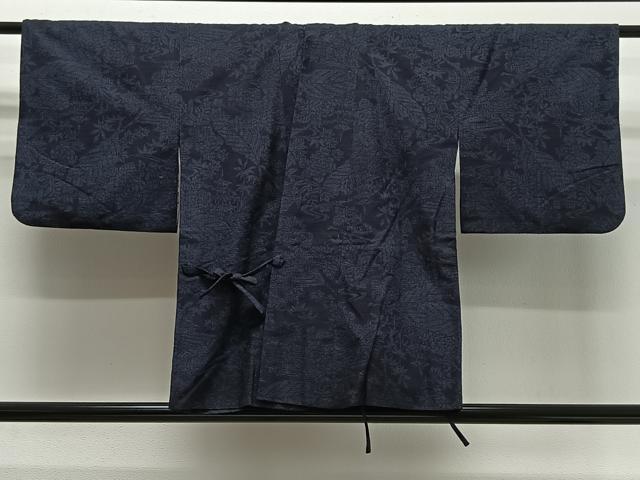 長閑やかさ屋御召しもの＃道中着 結城紬 水筋花文 正絹 珠玉 CABG3851ua